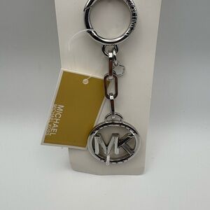 Michael Kors Silver-tone MK Circle Key Charm
